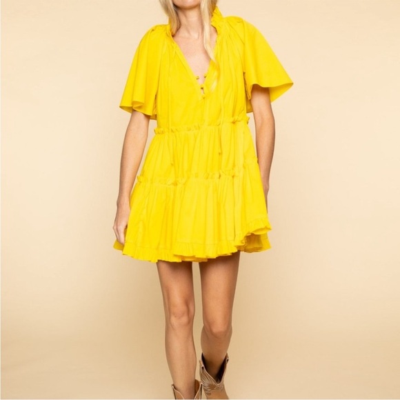 CHARINA SARTE Mila Tunic Dress In Mango Size XS - Picture 3 of 13